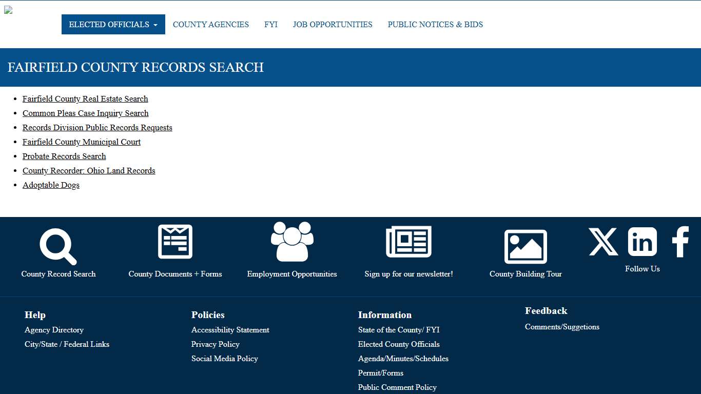 County Records Search - Fairfield County, Ohio Official Website